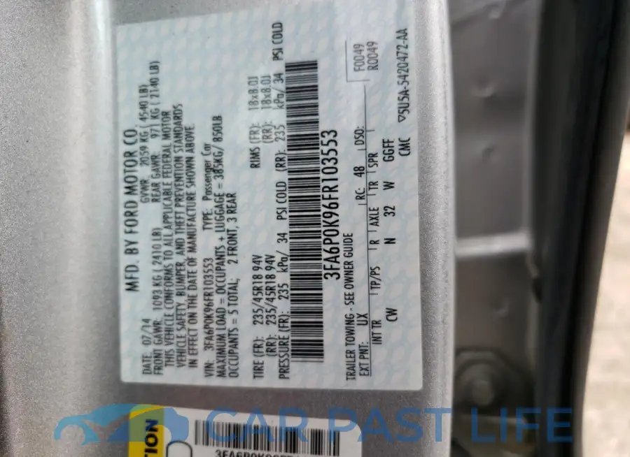 3FA6P0K96FR103553# 12