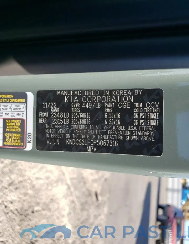 KNDCS3LF0P5067316# 13
