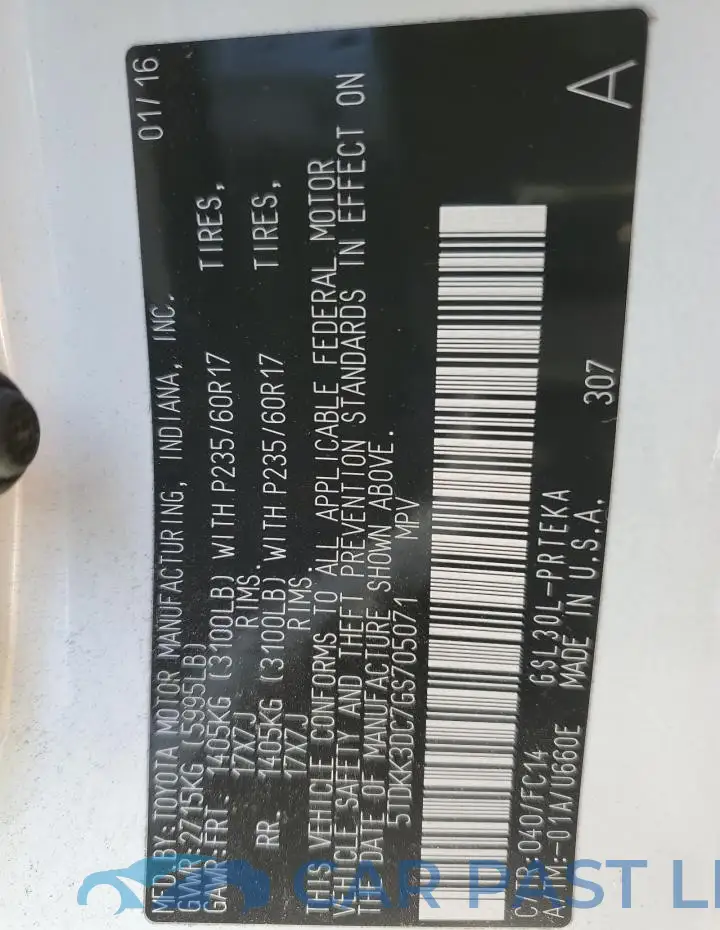 5TDKK3DC7GS705071# 14