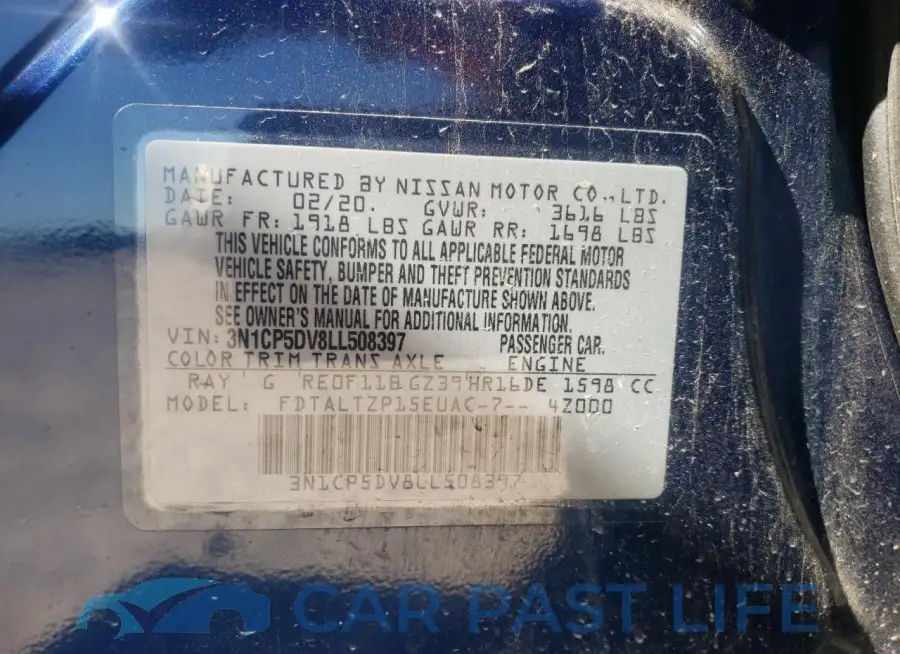 3N1CP5DV8LL508397# 13