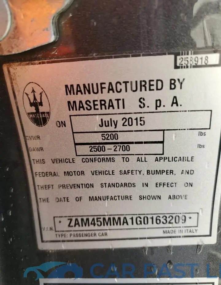 ZAM45MMA1G0163209# 12