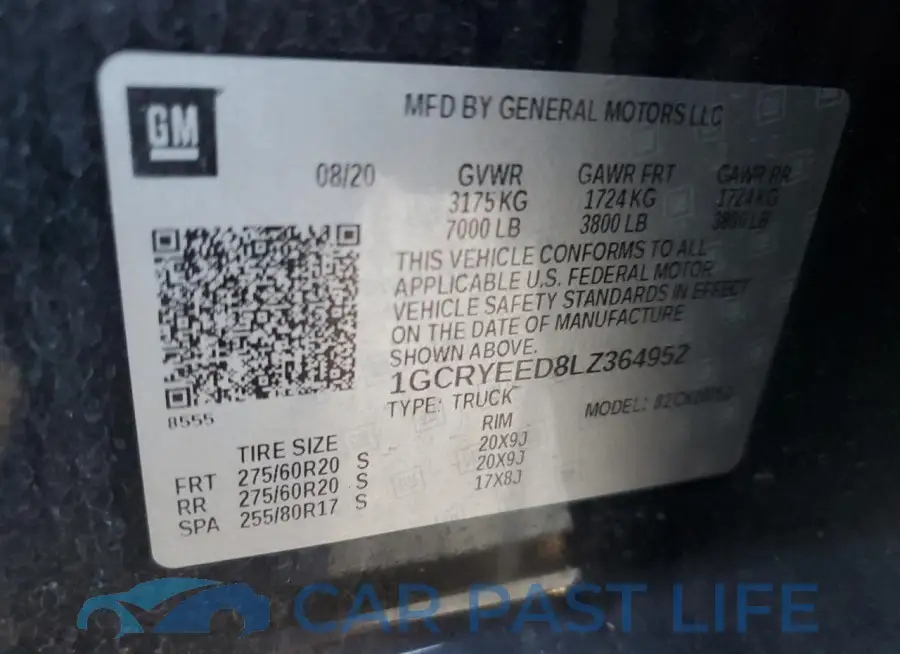 1GCRYEED8LZ364952# 12