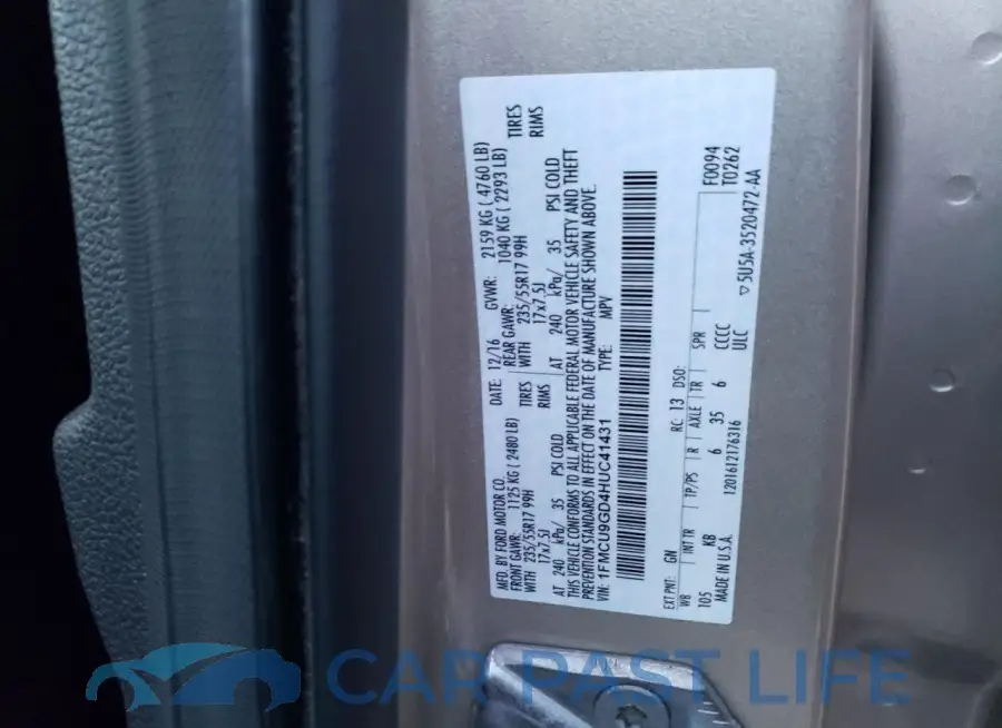 1FMCU9GD4HUC41431# 14