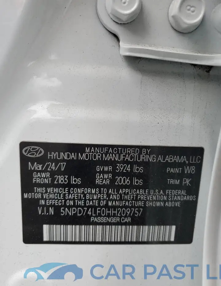 5NPD74LF0HH209757# 12