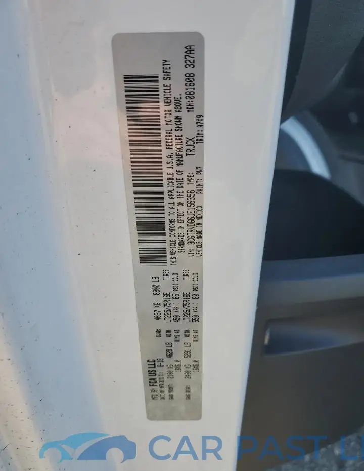 3C6TRVDG6JE156356# 12