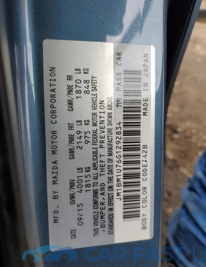 JM1BM1U76G1292834# 12