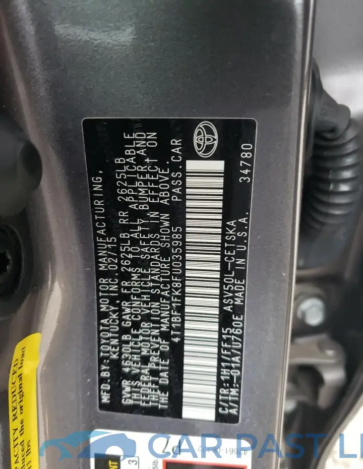4T1BF1FK8FU035985# 12