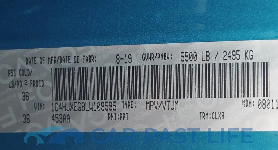 1C4HJXEG8LW109595# 9