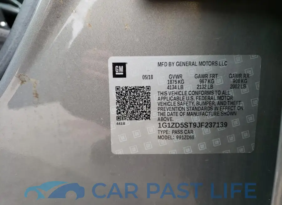 1G1ZD5ST9JF237139# 12