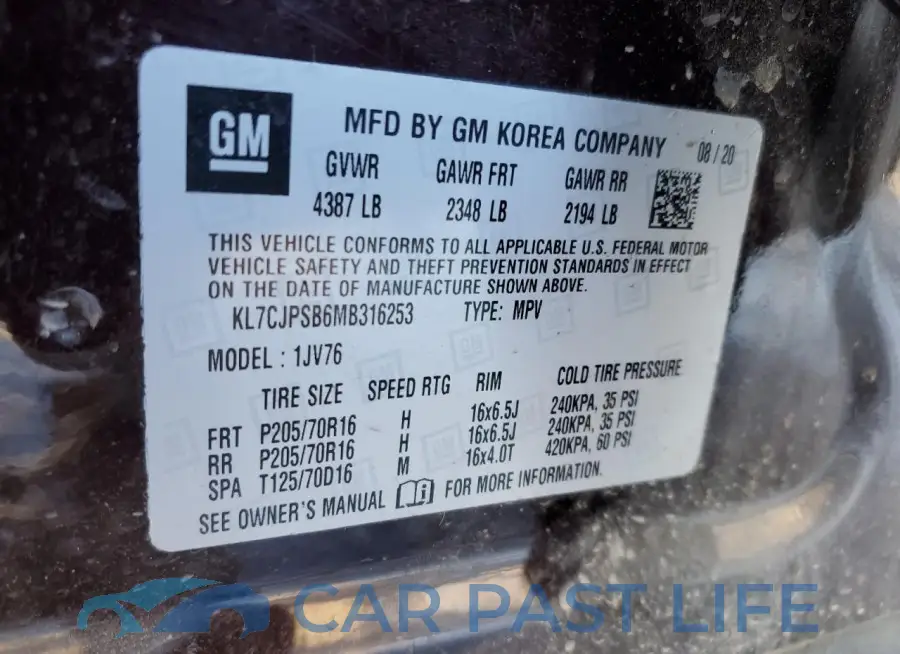 KL7CJPSB6MB316253# 13