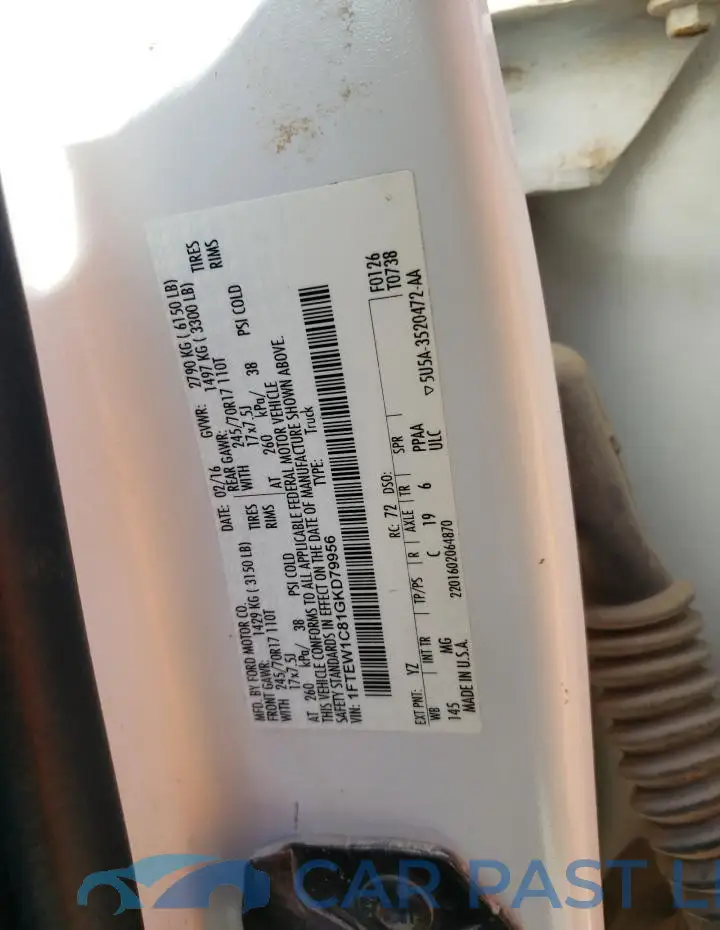 1FTEW1C81GKD79956# 12
