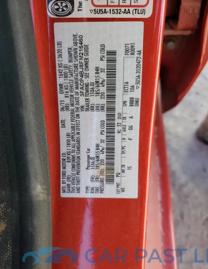 3FADP4BJ8FM216460# 12