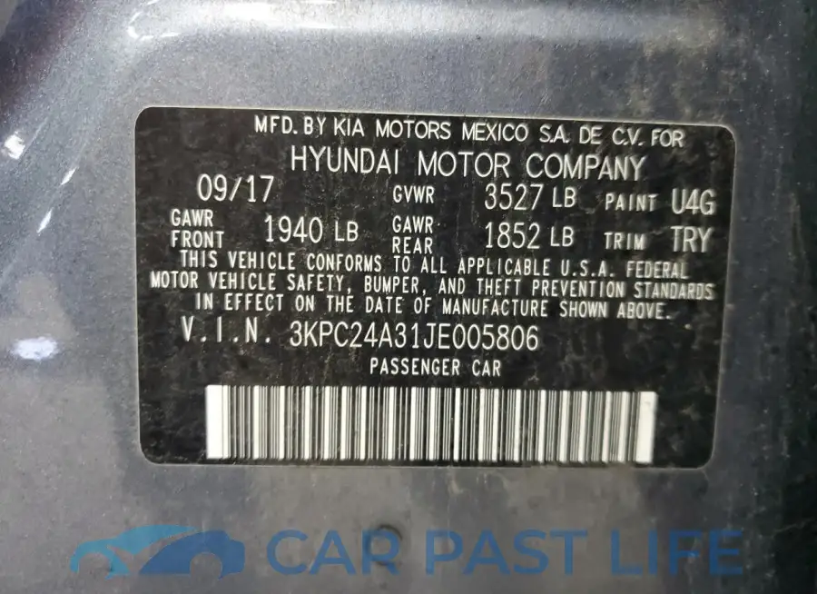 3KPC24A31JE005806# 12