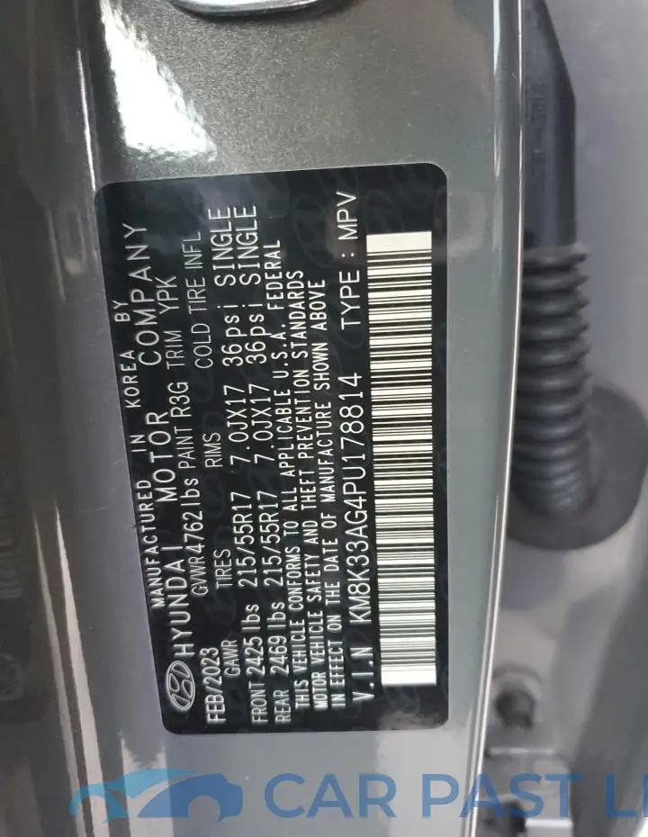 KM8K33AG4PU178814# 12