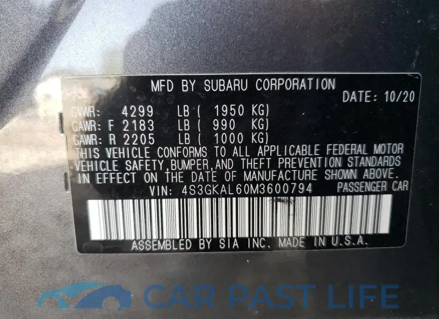 4S3GKAL60M3600794# 12