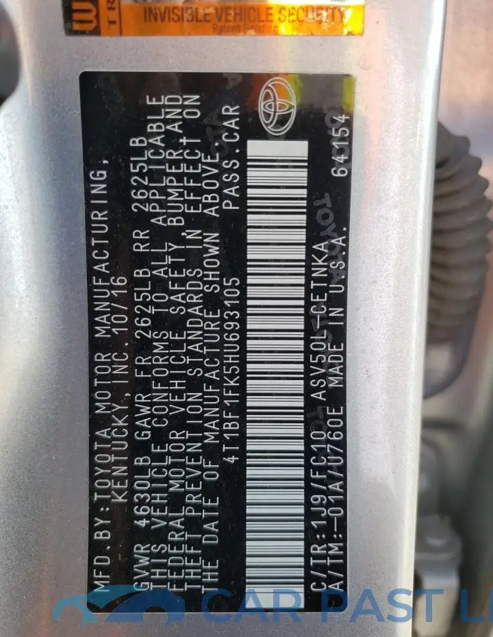 4T1BF1FK5HU693105# 12