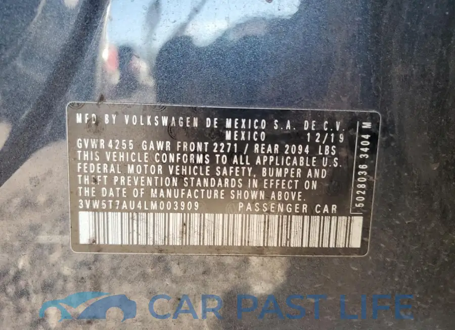 3VW5T7AU4LM003909# 12