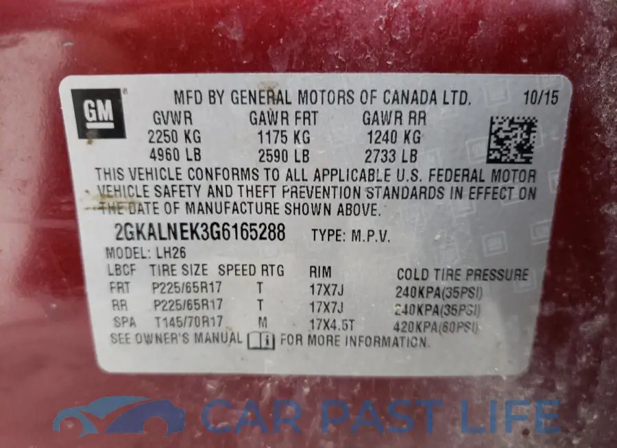 2GKALNEK3G6165288# 12