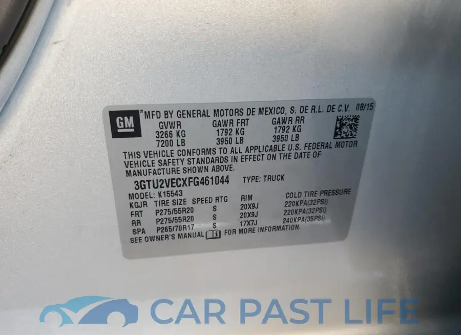 3GTU2VECXFG461044# 12
