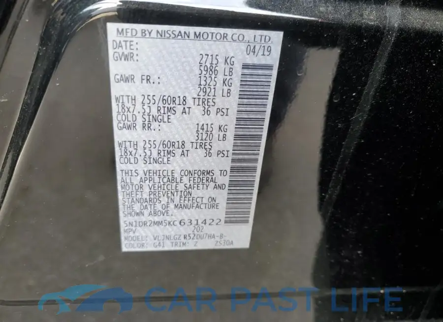 5N1DR2MM5KC631422# 13