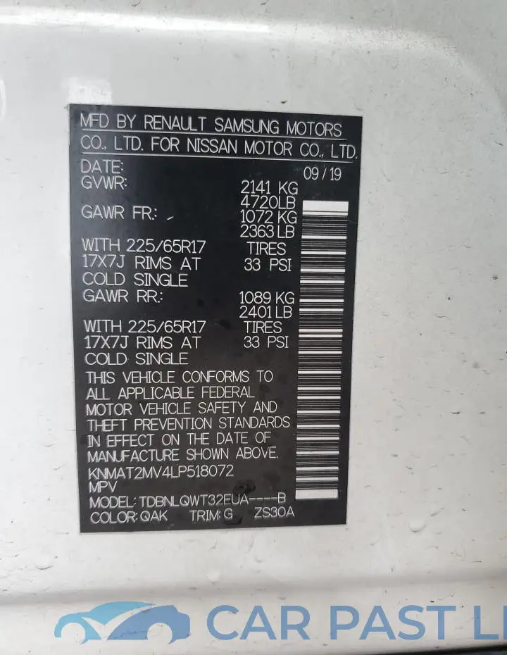 KNMAT2MV4LP518072# 12