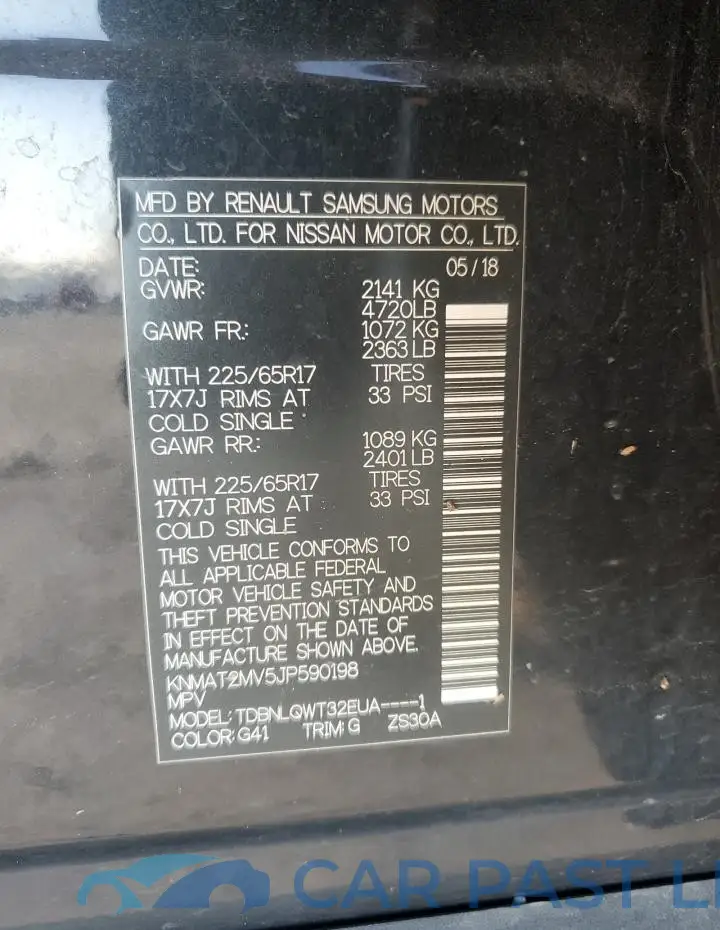 KNMAT2MV5JP590198# 12