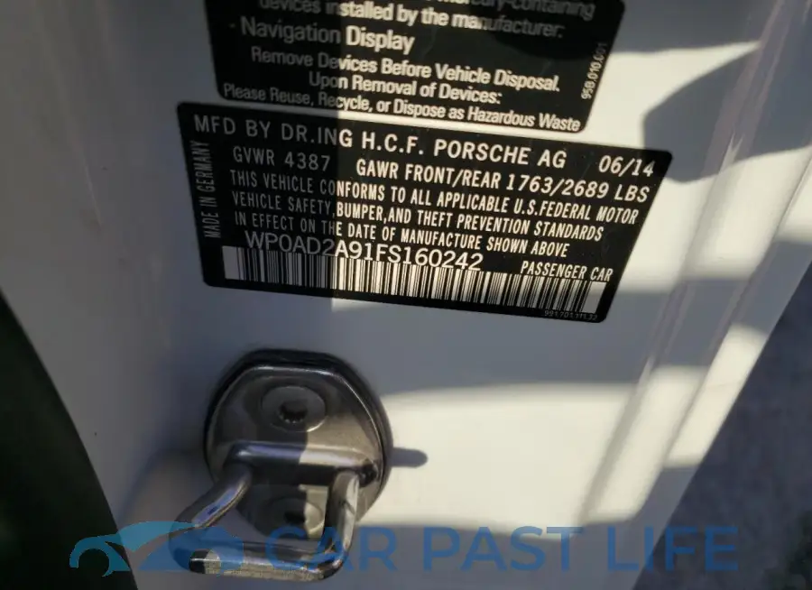 WP0AD2A91FS160242# 12