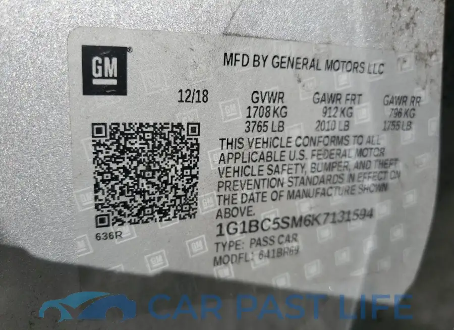 1G1BC5SM6K7131594# 12