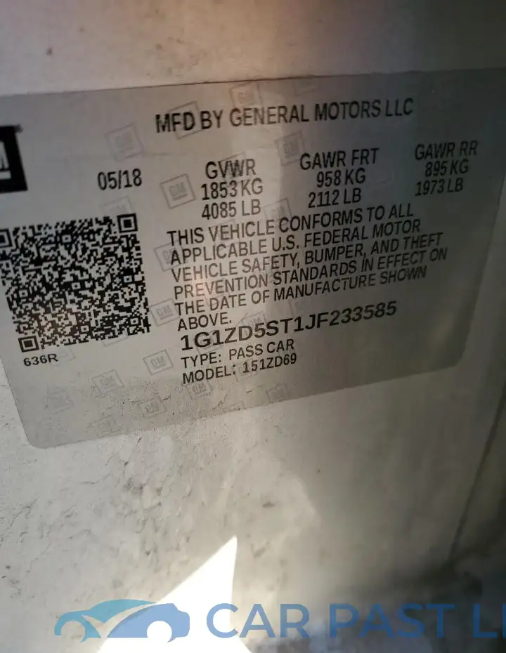 1G1ZD5ST1JF233585# 13