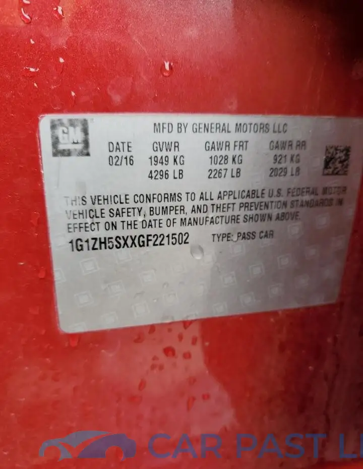 1G1ZH5SXXGF221502# 12