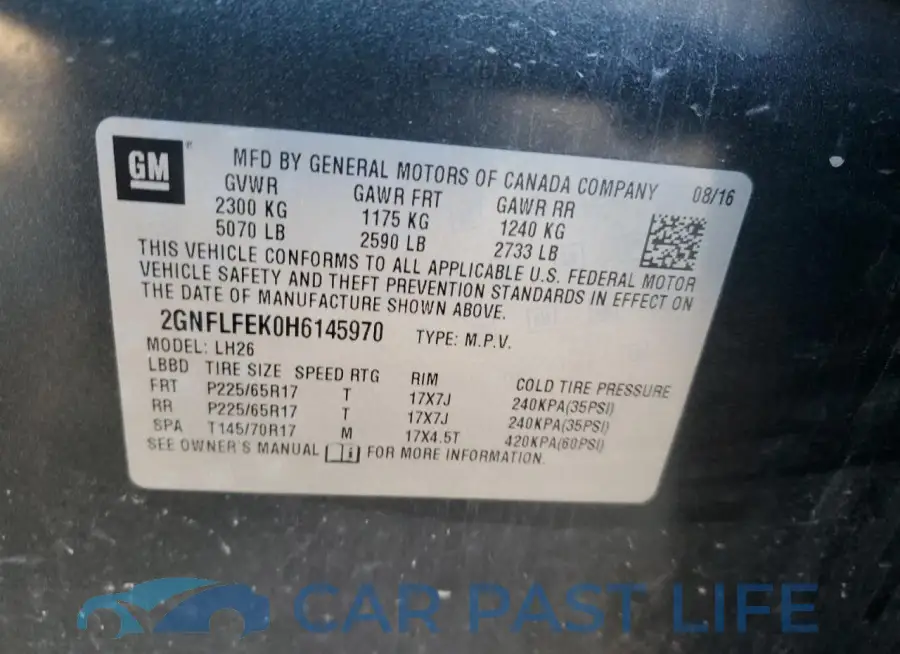 2GNFLFEK0H6145970# 12