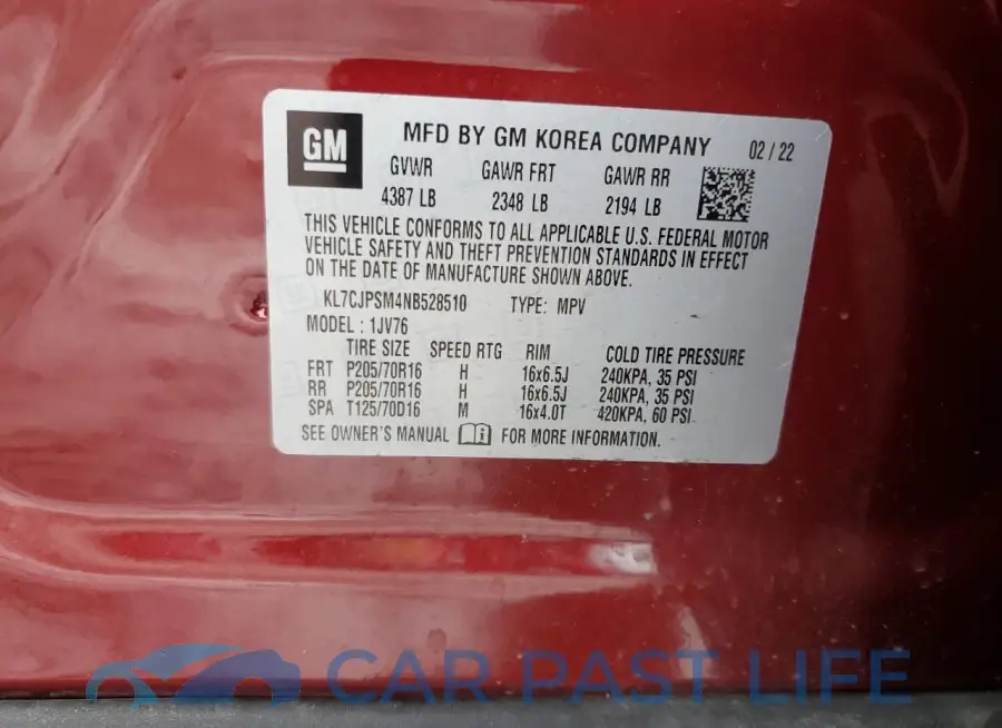 KL7CJPSM4NB528510# 12