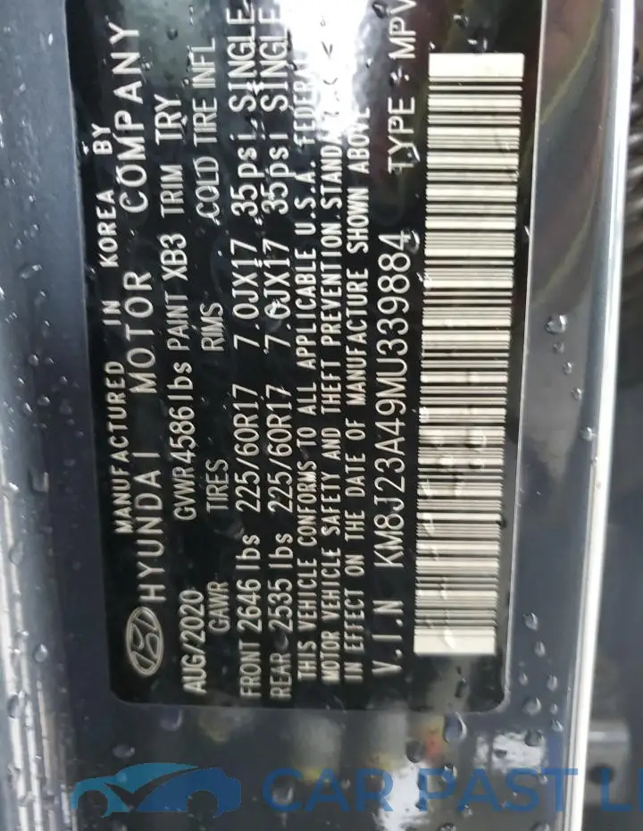 KM8J23A49MU339884# 12