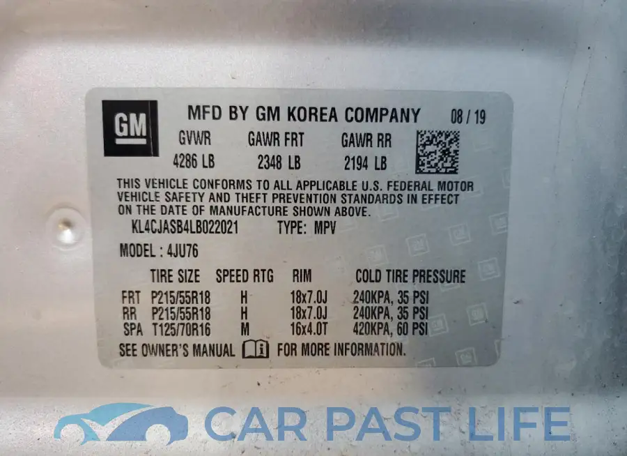KL4CJASB4LB022021# 13