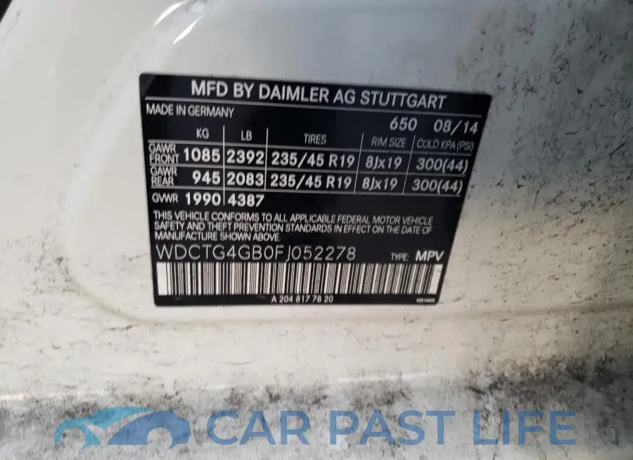WDCTG4GB0FJ052278# 13