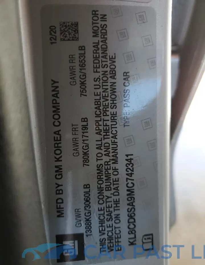 KL8CD6SA9MC742341# 12
