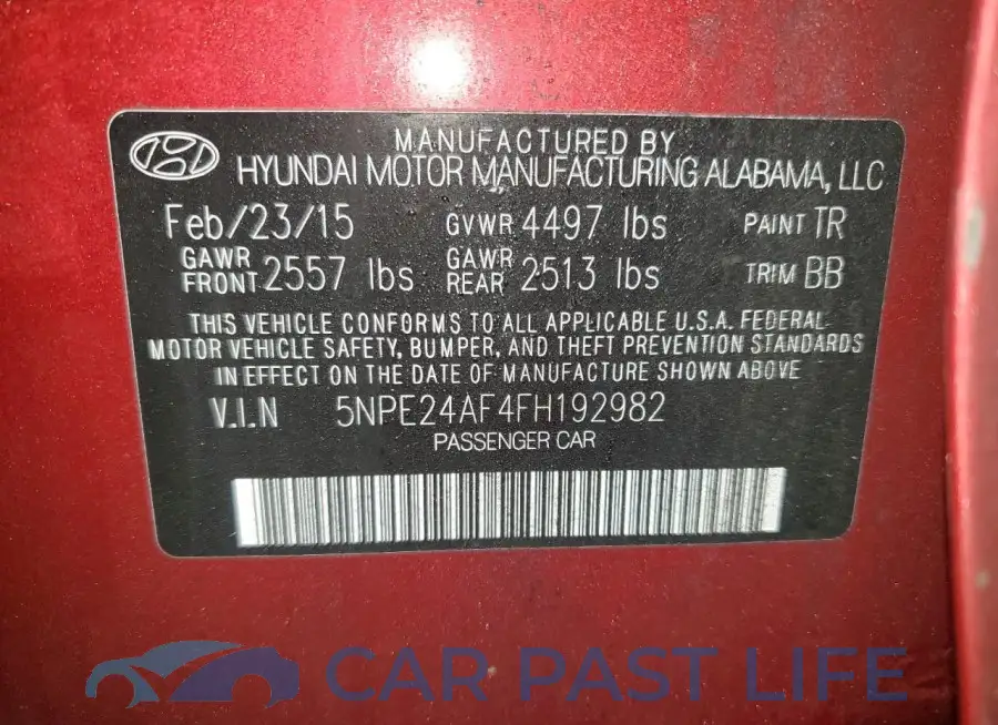 5NPE24AF4FH192982# 12