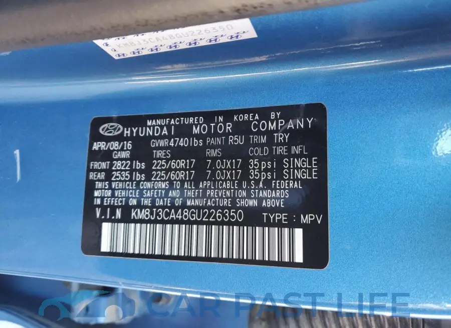 KM8J3CA48GU226350# 12