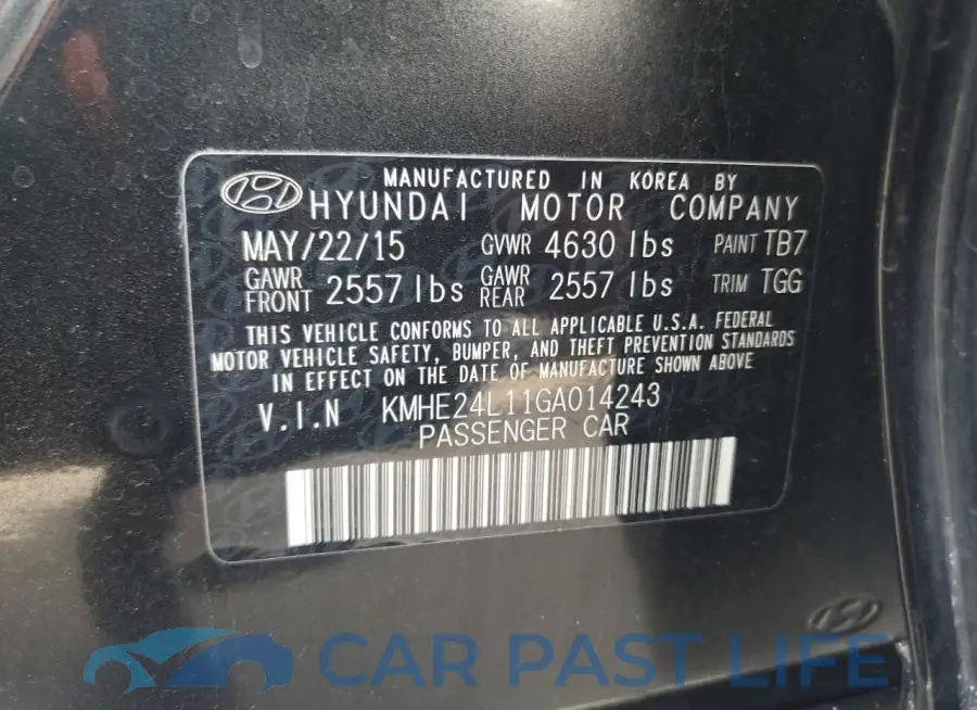 KMHE24L11GA014243# 12