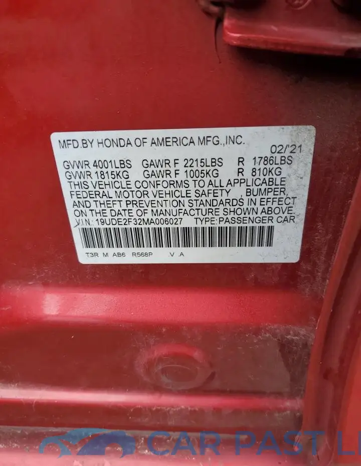 19UDE2F32MA006027# 12