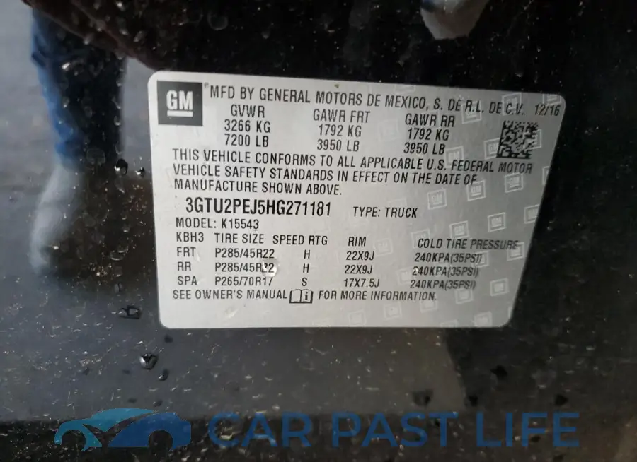 3GTU2PEJ5HG271181# 12