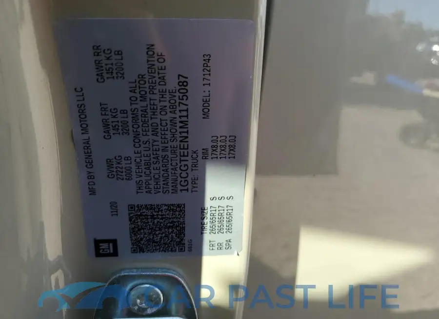 1GCGTEEN1M1175087# 12