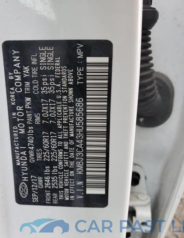 KM8J3CA43HU585686# 14