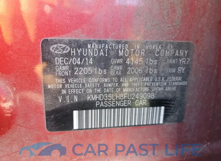 KMHD35LH8FU249098# 12