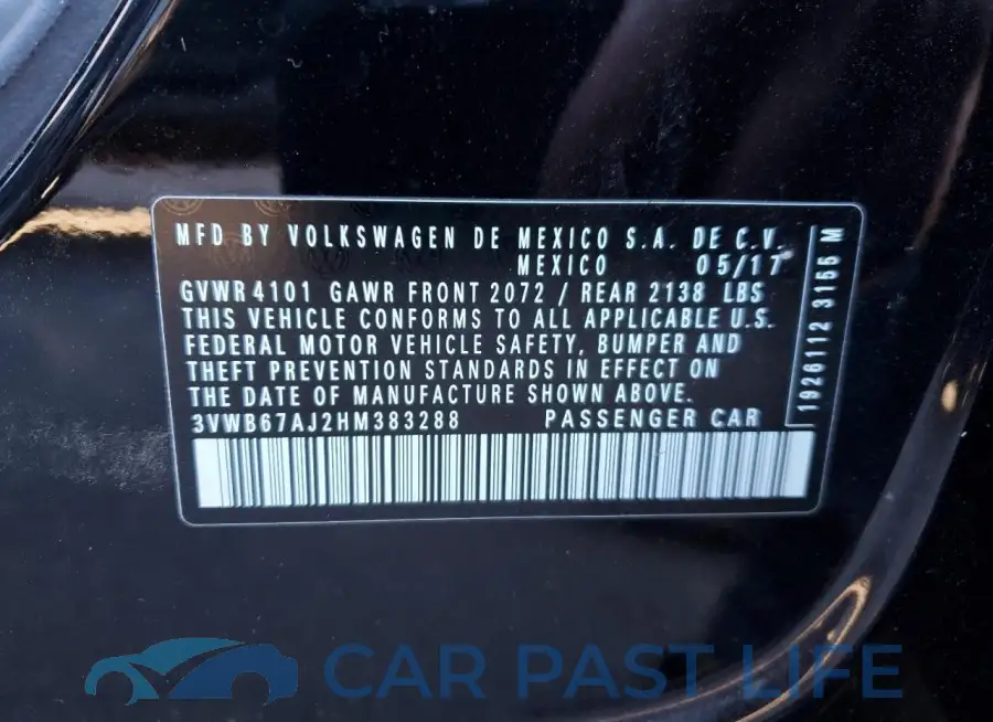 3VWB67AJ2HM383288# 13