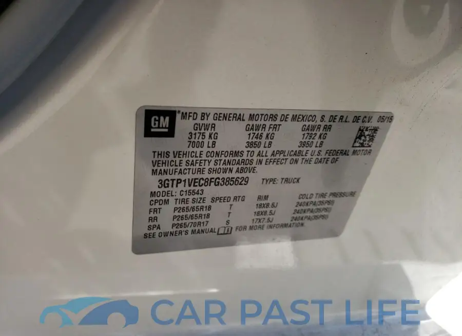 3GTP1VEC8FG385629# 12