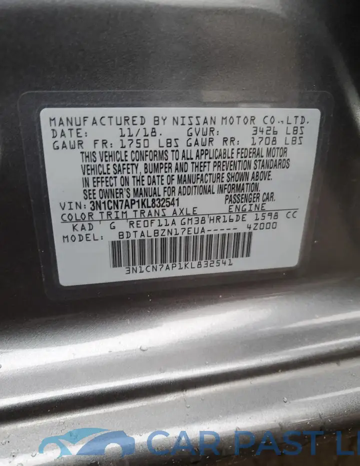 3N1CN7AP1KL832541# 12