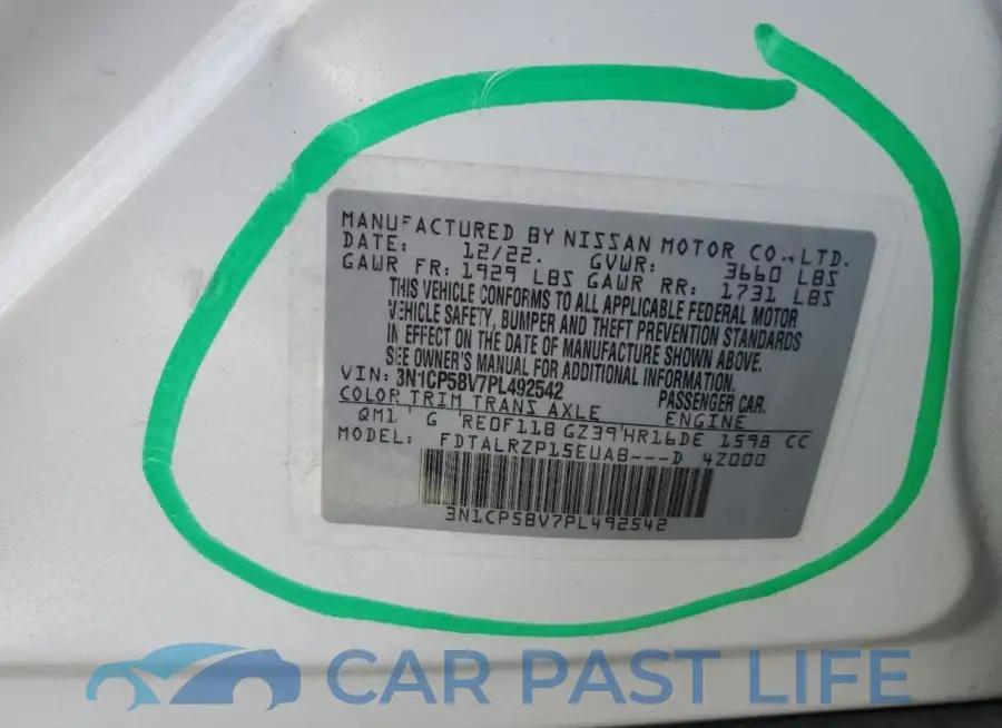3N1CP5BV7PL492542# 12