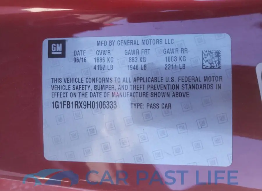 1G1FB1RX9H0106333# 12