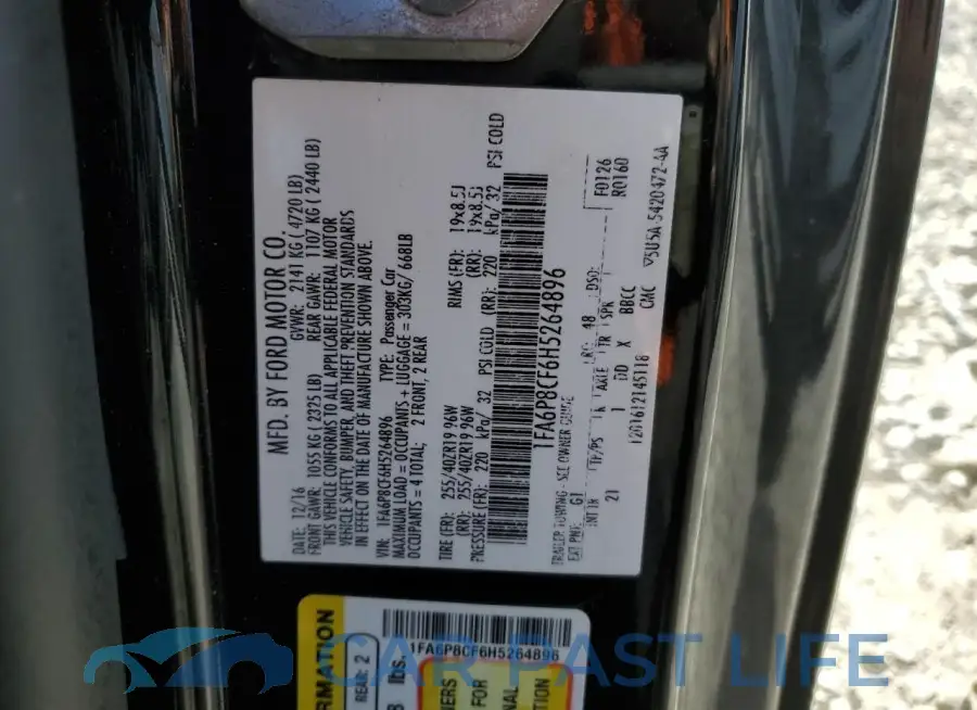 1FA6P8CF6H5264896# 12